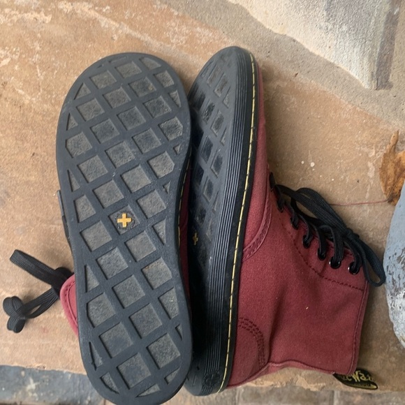 Dr. Marten Maroon Ankle Boots ShoreDitch Canvas Air Wave 6 - Picture 7 of 9